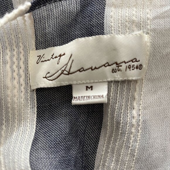 Vintage Havana Striped Mini Dress Medium Gray White Tie Front Short Sleeve - Picture 3 of 8